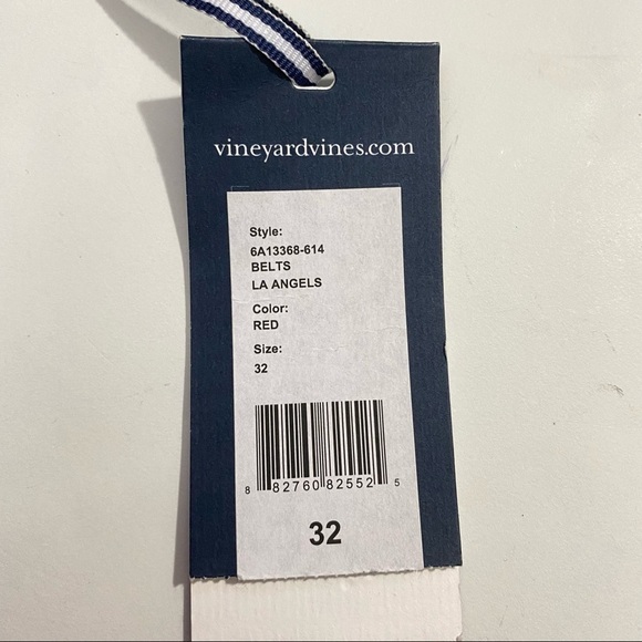 Men’s LA Angels Vineyard Vines Red MLB Canvas Belt - Picture 12 of 14